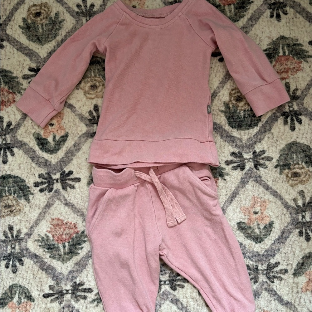 Pink Long Sleeve Top and Pants Set